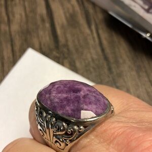 Silver and amethyst ring